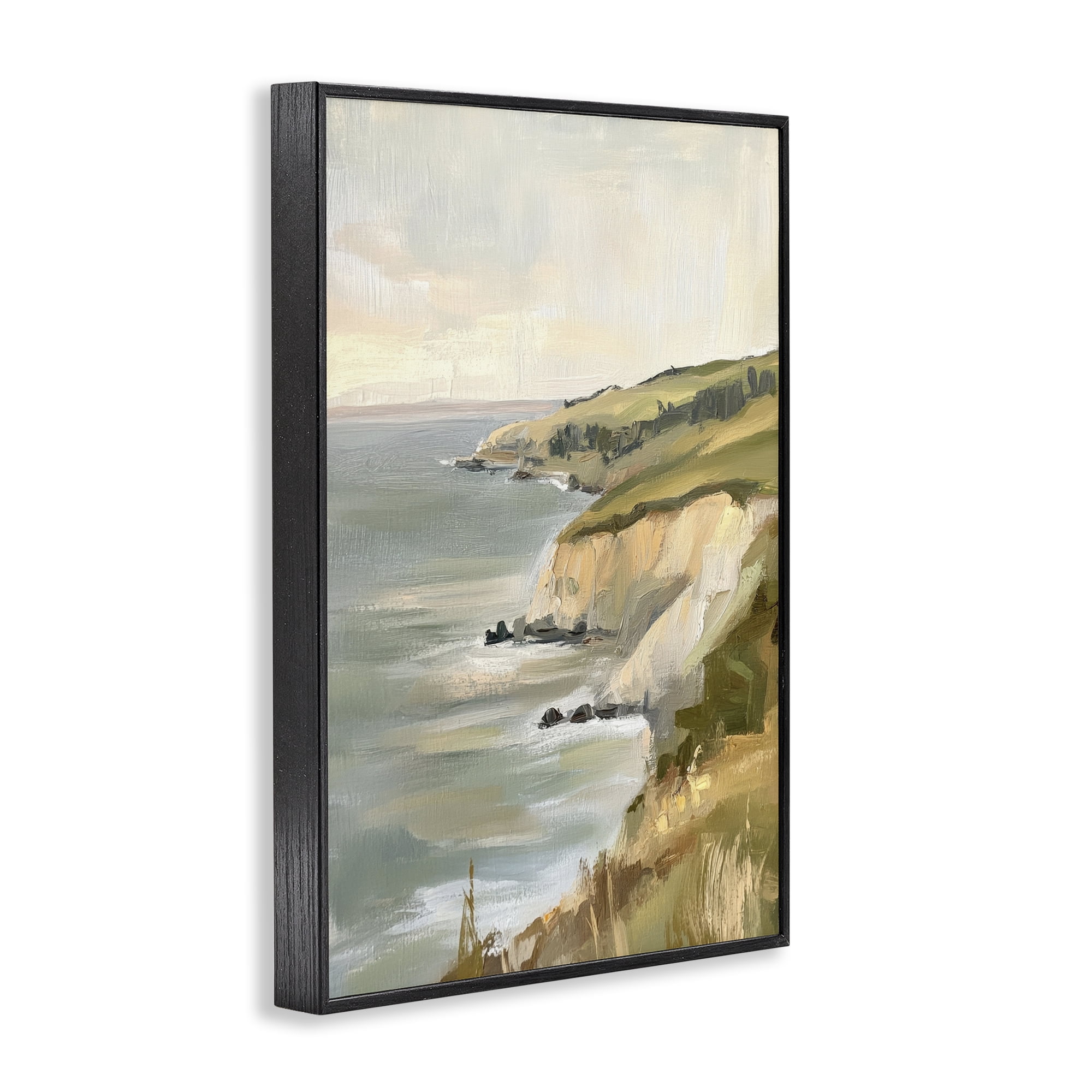 Stupell Industries Cliffs Off The Sea Black Framed Giclee Art, design by Petal Prints Design