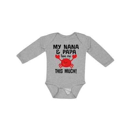 

Inktastic Nana and Papa Love Me Grandson Outfit Gift Baby Boy or Baby Girl Long Sleeve Bodysuit