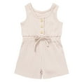 thumbnail image 5 of Mercatoo Toddler Baby Girl Summer Outfit Sleeveless Ribbed Romper Solid Bow Jumpsuit Shorts Cotton Kids Girls Clothes, 5 of 5