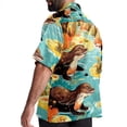 thumbnail image 3 of Platypus Men's Hawaiian Printed Short Sleeve Button Down Casual Beach Shirt's, Unisex, 3 of 6