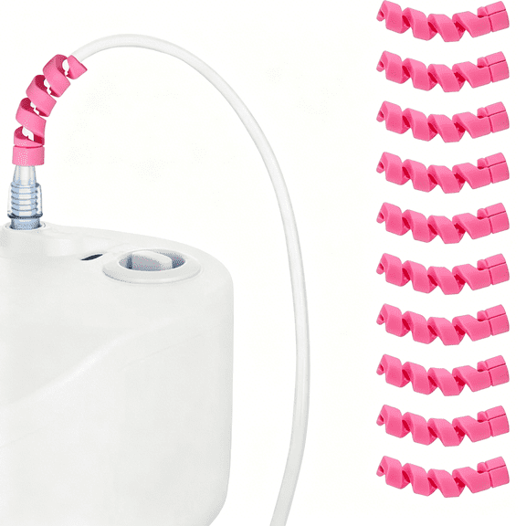 TELOLY 10 Pack Oxygen Tube Support Crimp Straightener for Portable Oxygen Concentrator, Oxygen Tubing Support for Oxygen Tank Oxygen Hose Nasal Cannula Oxygen Accessories (Pink)