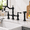 Black-Set A-with side sprayer, variant on Chrome-Set A-with side sprayer 4 Hole Polished Chrome Bridge Kitchen Faucet