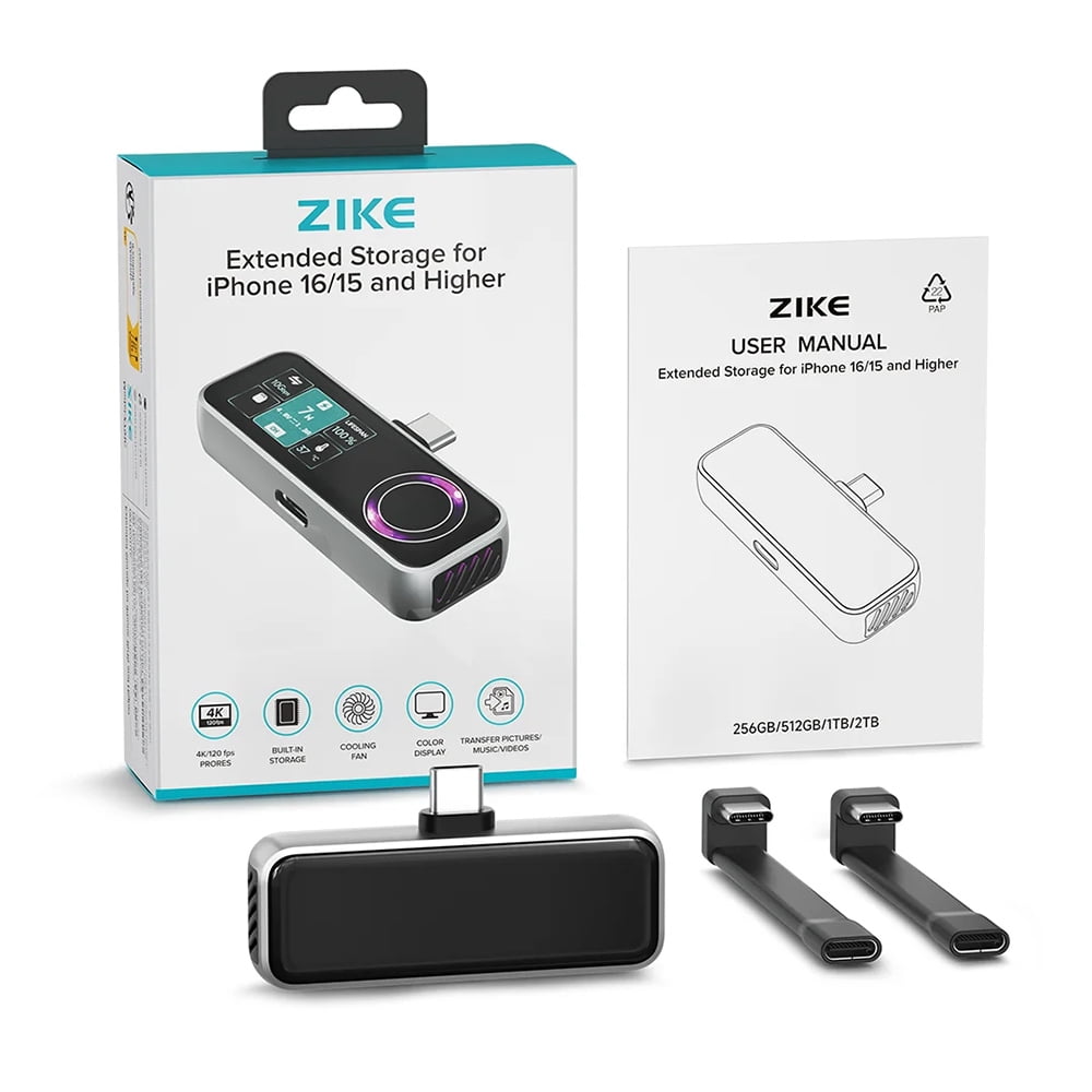 Magnetic USB-C External SSD – 10Gbps High-Speed Storage, PD3.0 27W Charging, and 4K ProRes Video Support for iPhone 16/15 Pro Max ZIKE Z791C