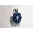 thumbnail image 2 of 6.10 Carat Natural Blue Star Sapphire Oval Shape Pendant Stunning Asterism Effect Sterling Silver Pendant Handmade Jewelry Perfect for Everyday Elegance or Special Occasions Gold Vermeil, 2 of 3