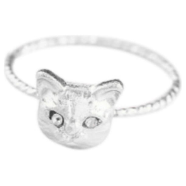 Versión coreana exquisito lindo realista pequeño gato animal anillo para MUJERES