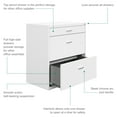 thumbnail image 3 of Space Solutions 30" Wide 3 Drawer Lateral File Cabinet for Home or Office, Fits Letter and Legal Paper Sizes, White, 3 of 15