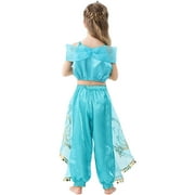 KAWELL Princess Dress Christmas Fancy-Dress Costume with Accessories for Child, Little Girls 4T-4