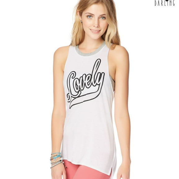 Aeropostale Womens Lovely Tank Top, White, Juniors, Small