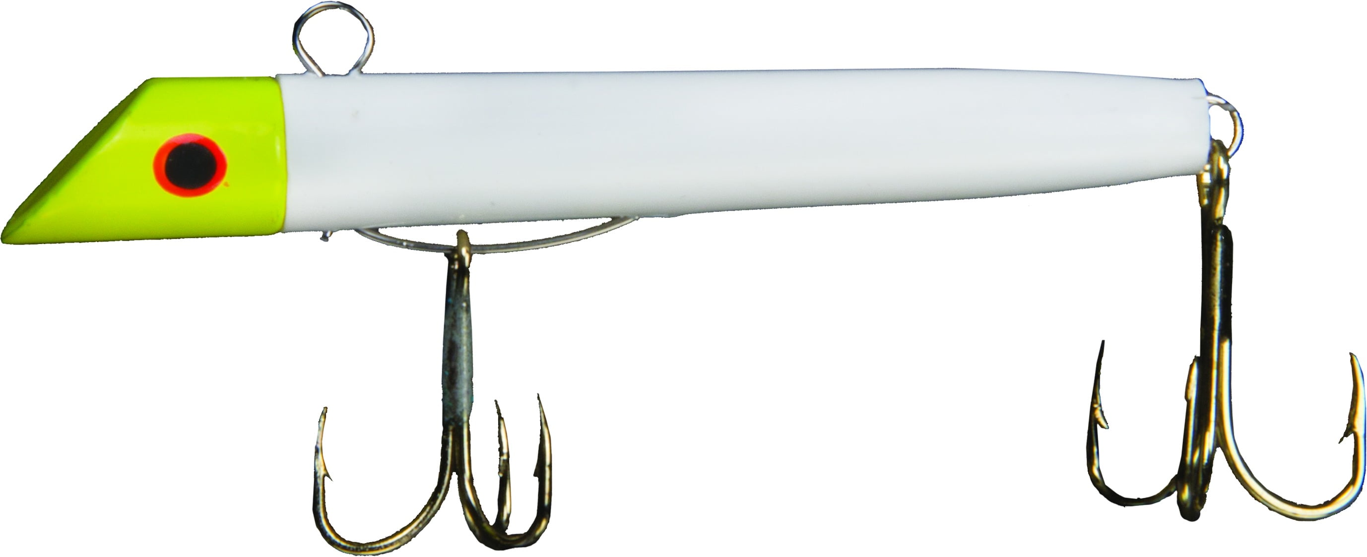 GOT-CHA 100 Series Fishing Plug Lure, White w/ Chartreuse Head, 3", 1 Ounce