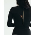thumbnail image 4 of Long-Sleeve Crop-Top Athleisure Black, Tea Time Top (Women's) - Mrs Momma Bear, 4 of 6