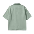 thumbnail image 5 of Avirosel Men's Cuban Camp Collar Shirt Short Sleeve Casual Summer Button Down Gauze Shirt with Pockets Breathable Relaxed Fit Vacation Top Green, 5 of 8