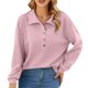 thumbnail image 3 of Camisetas para mujer,Camiseta de verano de manga larga para mujer, camisa informal con cuello vuelto, blusa de color liso, mezcla de algodón suave, para usar en casa o en el trabajo, sopatenor, 3 of 7