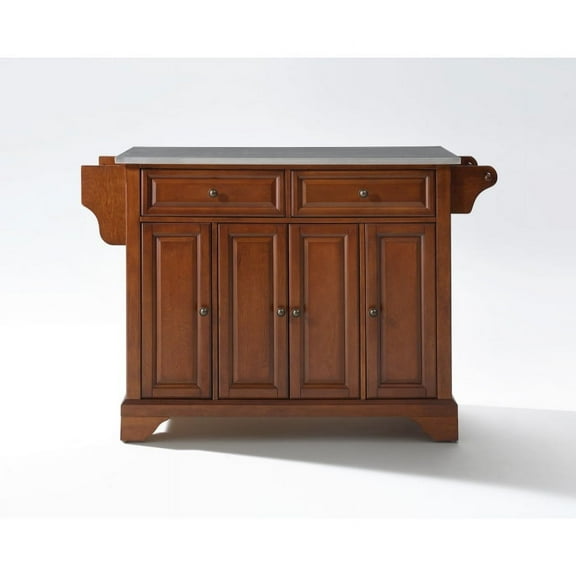 Sturdy Solid Hardwood Kitchen Island with Raised Panel Doors & Drawers - Ample Storage, Superior Quality