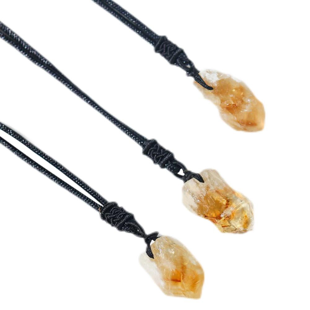 Bellanny Irregular Natural Raw Citrine Yellow Quartz Healing Crystal Pendant Necklace Topaz Retro Raw Rock Gemstone Natural Stone And Minerals Jewellery For Women Girls Girlfriend Respectable Walmart Com