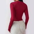 thumbnail image 5 of EDFBUYKRS Womens Long Sleeve Shirts Dressy Casual Floral Blouses Loose Tunic Tops for Fall Winter Spring S, 5 of 6