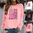 thumbnail image 1 of QATAINLAV Ventes de Rentrée Scolaire Chandails en Molleton de Sensibilisation au Cancer du Sein pour Femmes Automne 2025 Mode Ruban Rose Tee Graphique Hauts Décontractés Col Rond Manches Longues Chemises Blanc m, 1 of 6
