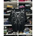thumbnail image 1 of Camiseta con estampado de calavera para hombre, ropa gótica Y2K, camiseta de gran tamaño con cuello redondo Harajuku, camisetas de manga corta, ropa de calle, 1 of 4