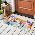 thumbnail image 4 of Spring X-ray Front Door Rugs 2x3 ft Floral Yellow Purple Tulips Fern Leaf Retro Small Rug for Entryway Non Slip Washable Bathroom Door Mat Absorbent Floor Mat for Indoor Entrance, 4 of 9