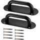 thumbnail image 1 of 2 Piezas Manijas para Puertas Correderas, Manijas para Puertas de Granero con Placa Posterior de Acero Inoxidable, Manijas para Puertas de Gabinetes de Cocina para Puertas Interiores de Granero -, 1 of 5