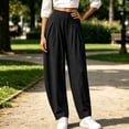 thumbnail image 5 of Cmtiyu Linen Pants Women, Casual High Waist Lightweight Palazzo Pants with Pockets, Comfort Loose Outdoor Pants, S-2XL, 5 of 10