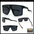 thumbnail image 2 of Kush Manly Futuristic Flat Top Bolt Arm All Black Oversized Racer Sunglasses Shiny Black - Silver Logo, 2 of 7