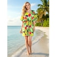thumbnail image 3 of HAPPY BAY Women's Plus Size Party Bathing Suit Swimwear Cover Ups 3X-4X Green, Tropical, 3 of 4