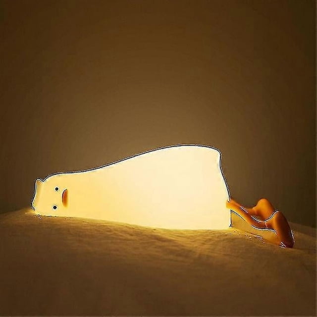 Lying Flat Duck Night Light Led Squishy Silicone Duck Lamp Dimmable Rechargeable Bedside Lamp