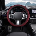 thumbnail image 2 of Elastic Stretch Car Steering Wheel Cover, Breathable Microfiber Ice Silk Vehicle Steering Wheel Protector for 15 Inch, Anti-Slip Auto Interior Accessories Universal for SUV, Truck, RV, Red, 2 of 7