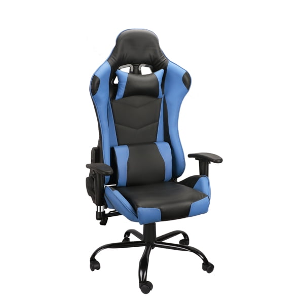 Gaming Chairs, Office Swivel Chairs, With Headrest And Lumbar Pillow, Blue