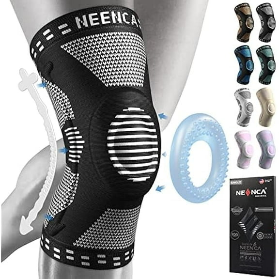 Knee Brace for Knee Pain Relief, Compression Knee Support with Side Stabilizers & Patella Pad. Medical Knee Sleeve for Meniscus Tear, ACL,Arthritis,Joint Pain,Injury Recovery,Circulation,Sports