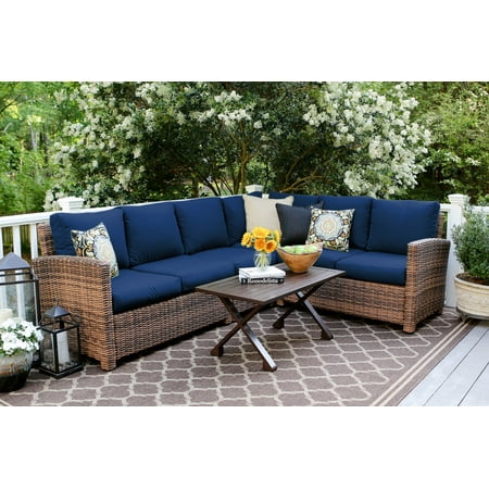 Dalton 5pc Outdoor Wicker Corner Sectional