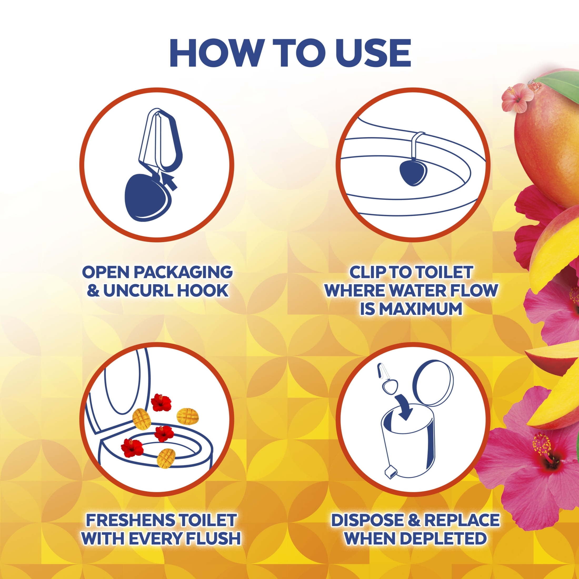 (2 pack) Lysol® Automatic Toilet Bowl Cleaner, Brand New Day, Mango & Hibiscus, 2 count