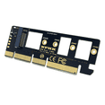 thumbnail image 3 of Tarjeta adaptadora de expansión 2X M.2 NVME SSD a PCIE 3.0 X16/X8/X4 para SSD de escritorio, compatible con SSD de tamaño 2230, 2242, 2260 y 2280, 3 of 5