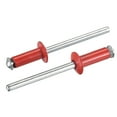 thumbnail image 1 of Unique Bargains 5mm x 13mm Aluminum Open End Flat Round Head Blind Rivets, Red 25 Pack, 1 of 5