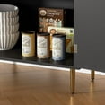 thumbnail image 6 of Buffet Sideboard Cabinet with 2 Doors, Modern Kitchen Cabinet with Golden Handles & Legs, Adjustable Shelf, Accent Coffee Bar Storage Sideboard for Kitchen, Living Room, Black, 6 of 7