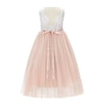 thumbnail image 2 of Ekidsbridal Girl Pageant Flower Girl Dress - Floral Lace V-Back Tulle with Rhinestone Ribbon 207R4-A (Size: M-10), 2 of 3