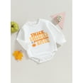 thumbnail image 3 of Wassery Newborn Baby Boys Girls Thanksgiving Day Outfit Long Sleeve Pumpkin Pie Print Romper Jumpsuits 3 6 12 18 Months Infant Thanksgiving Clothes Costume 0-18M, 3 of 9