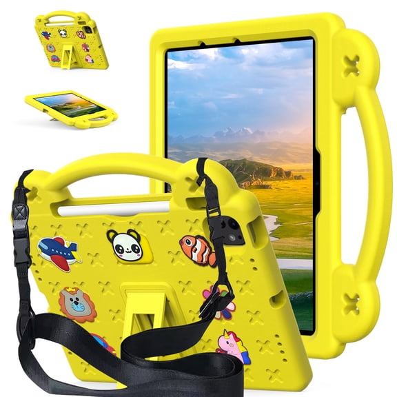 Tablet Case for Xiaomi Redmi Pad 2 2025 11 Inch, Multi-Function Protective Cover with Adjustable Stand & Shoulder Strap, 360° Shockproof Anti-Scratch DIY Case, Easy to Insert