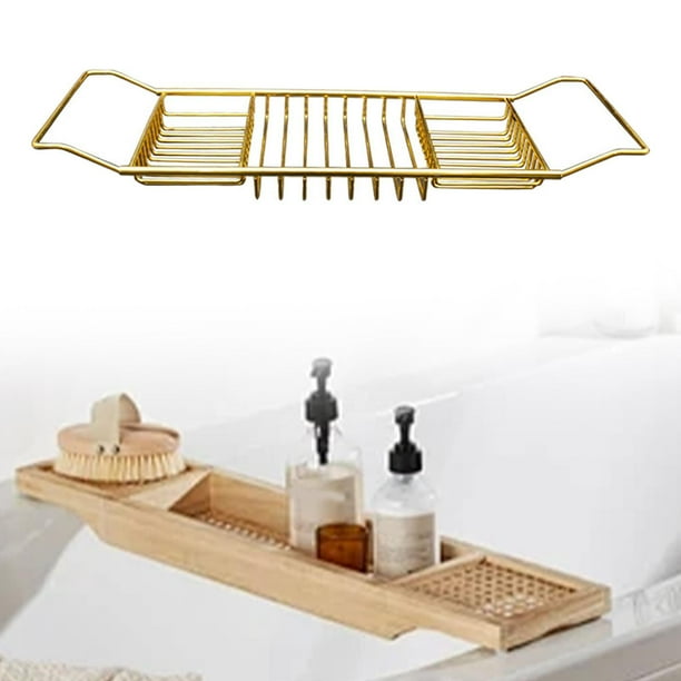 Bandeja para Bañera Soledad Estante Extensible Organizador de Baño Oro