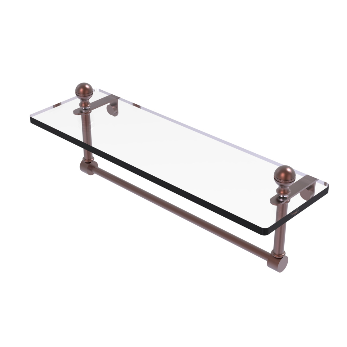 Mambo 16-in  Glass Vanity Shelf  with Integrated Towel Bar in Antique Copper - image 1 of 1