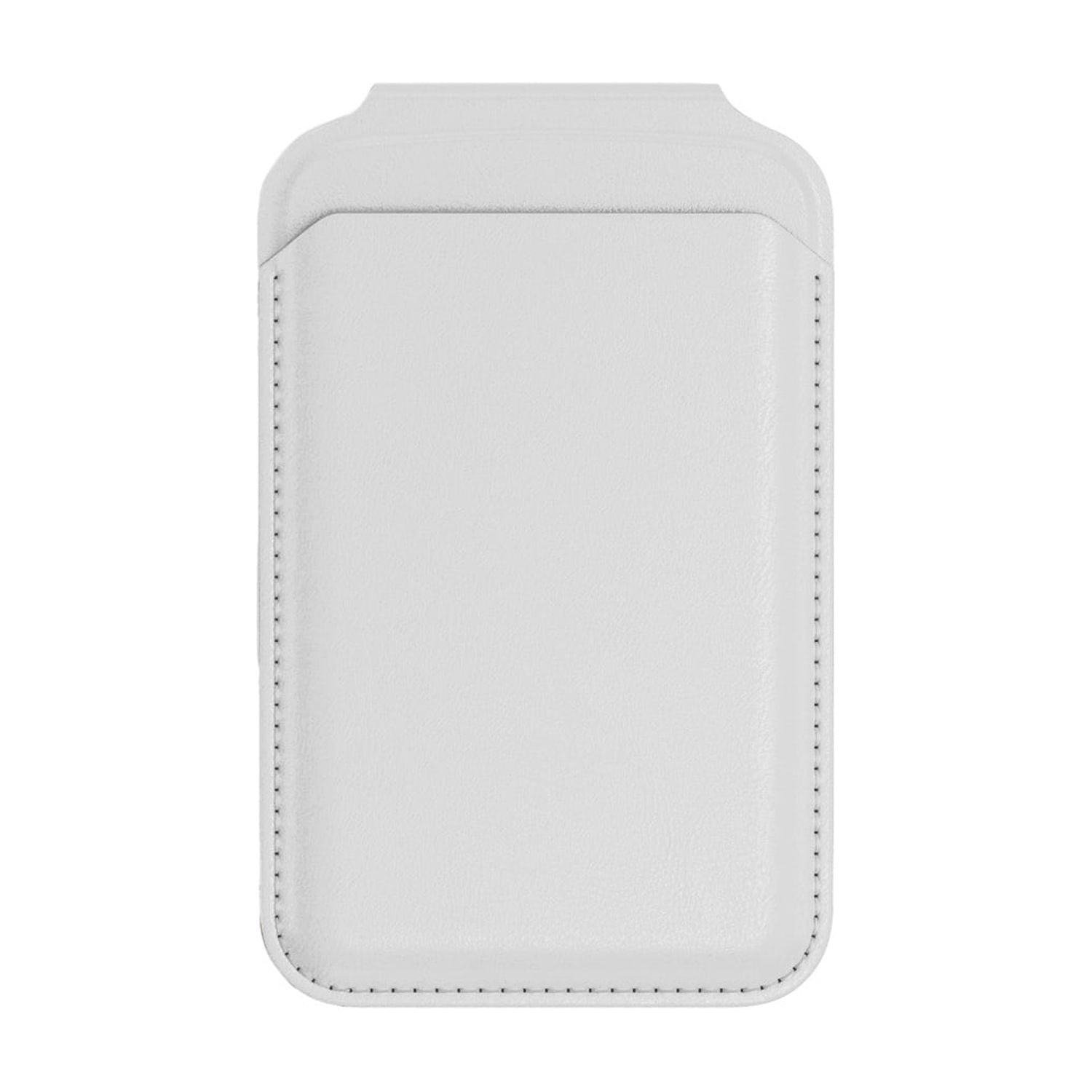 Magnetic Card Storage Wallet with Leather Finish and Stand - White