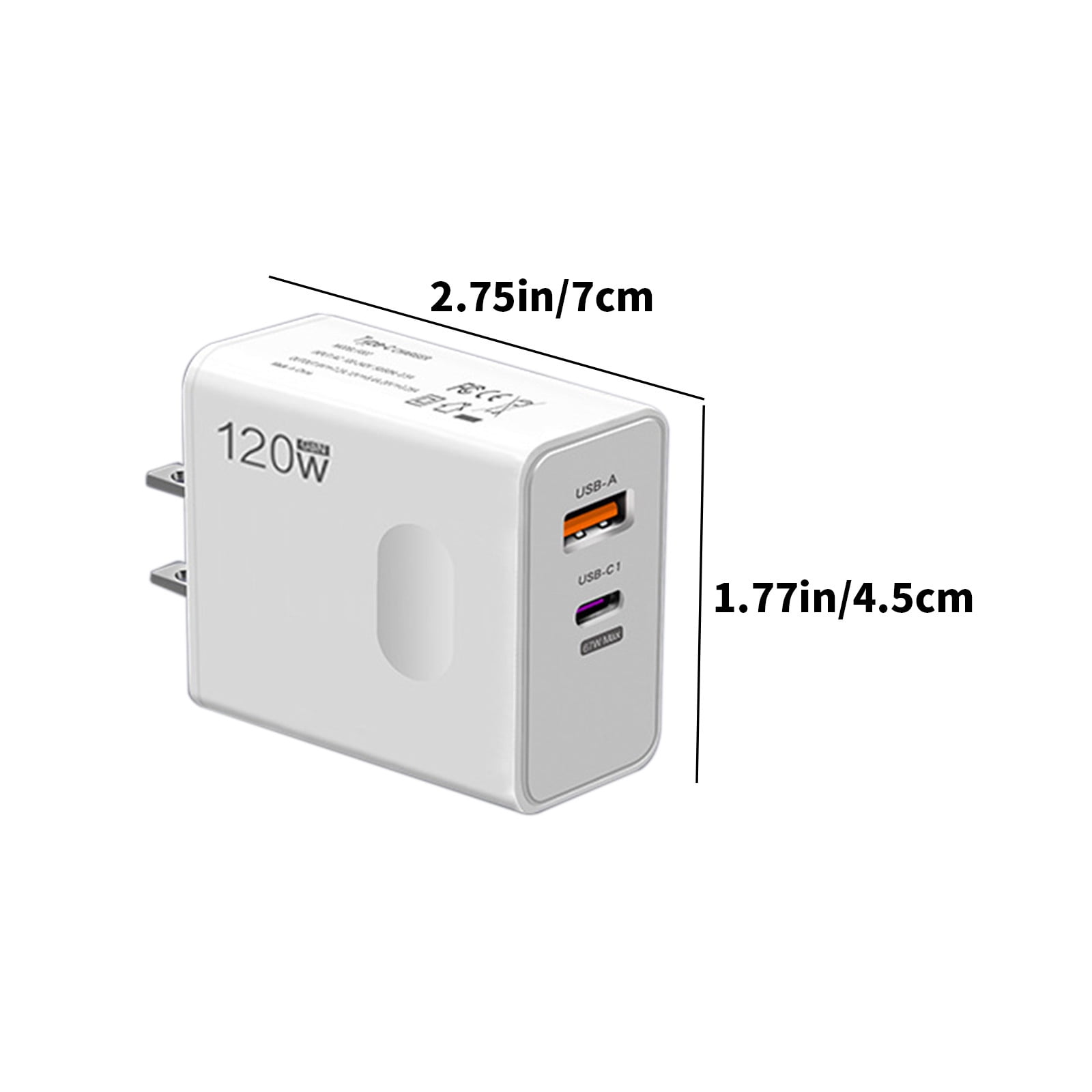 4 Packs 120W Fast Charger Block with USB C & USB Ports, PD QC5.0 Wall Charger for iPhone Android Samsung, Multi Port Travel Charging Adapter US Plug