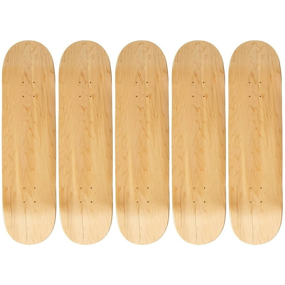 5 Count 7.5" Blank Skateboard Deck Natural Moose 7-Ply Canadian Maple