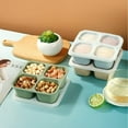 thumbnail image 2 of ERSAN-3 Pack Contenants à Collation, Boîte à Lunch Bento en Silicone à 4 Compartiments avec Couvercles, Contenants à Repas Réutilisables pour Adultes Enfants Tout-Petits, Contenants de Stockage Alimentaire pour Travail Voyage, 2 of 4