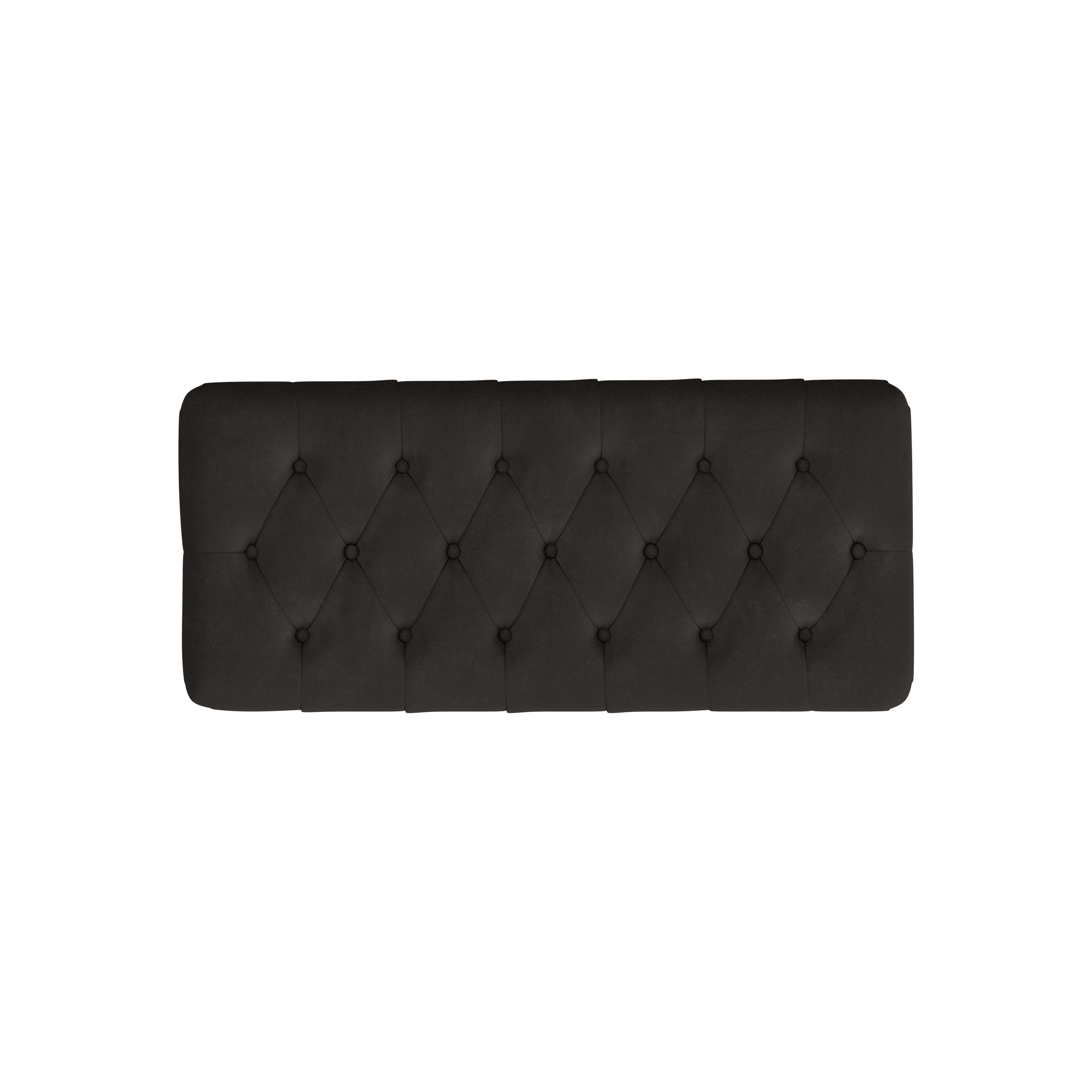 HomePop Button Tufted Storage Bench, 40"W x 18"D x 18"H, Chocolate Brown Velvet