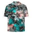 thumbnail image 5 of ZCFZJW Men's Hawaiian Wrinkle Free Short Sleeve Button Down Tropical Floral Printed Summer Beach Vacation Tees Shirt Multicolor#08 L, 5 of 5