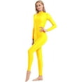 thumbnail image 3 of Adult High Neck Zip Unitard Full Body Leotard Bodycon Jumpsuit for Women, 3 of 14