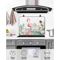 thumbnail image 4 of Large Induction Cooktop Protector Mat Tropical Flamingo Stove Top Covers for Electric Stove, Botanical Summer Watercolor Flower Plant Decorative Stove Burner Cover Mats, Glass Top Stove Cover, 4 of 7