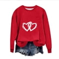 thumbnail image 6 of Enjoytime Valentines Womens Sweatshirts Lover Heart Print Crewneck Long Sleeve Blouse Lightweight Cute Casual Pullover Tops Red M, 6 of 6