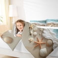 thumbnail image 3 of jejeloiu Sea Beach Full Size Comforter Sets For Girls,Starfish Shell Print Bedding Comforter Set,Teal Beige,Reversible,3-Piece,1 Comforter and 2 Pillowcases, 3 of 7